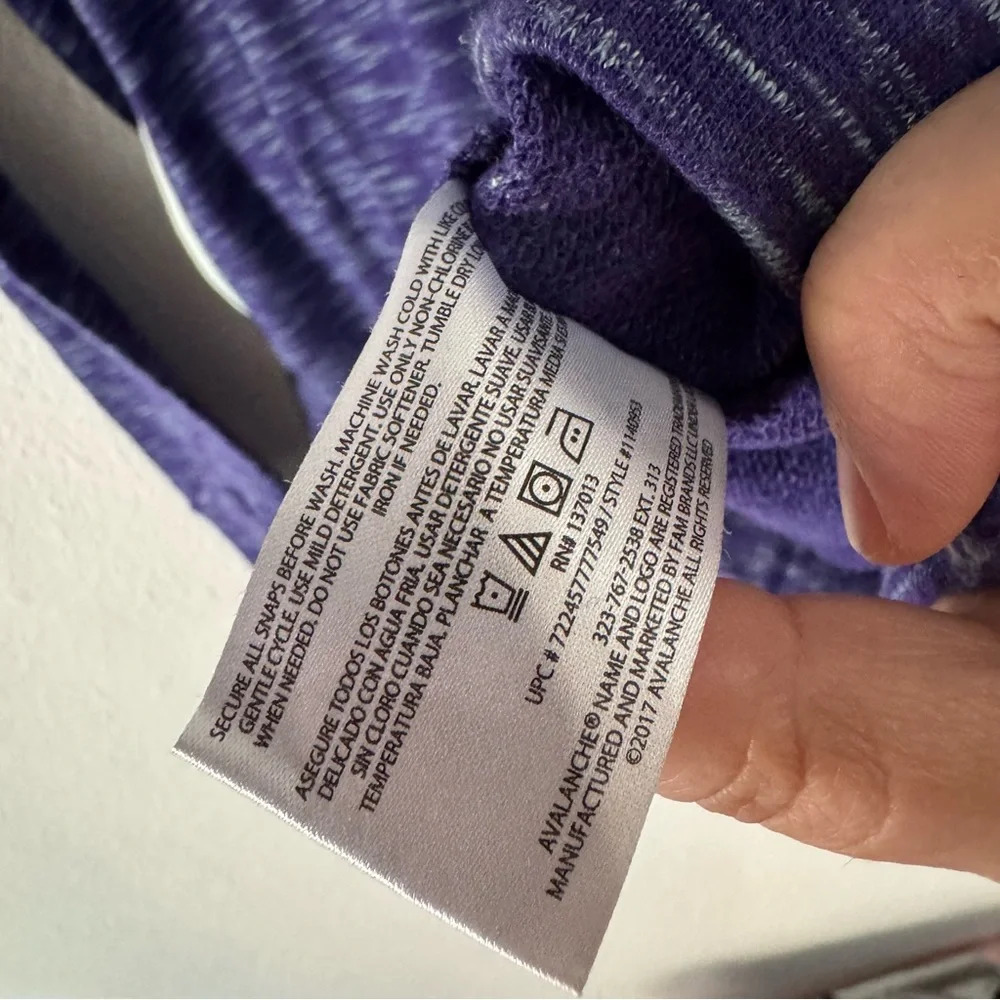 Avalanche Loma Snap Pullover Sweater Small Purple Aster Bay Quarter Snap Cozy - Picture 11 of 15